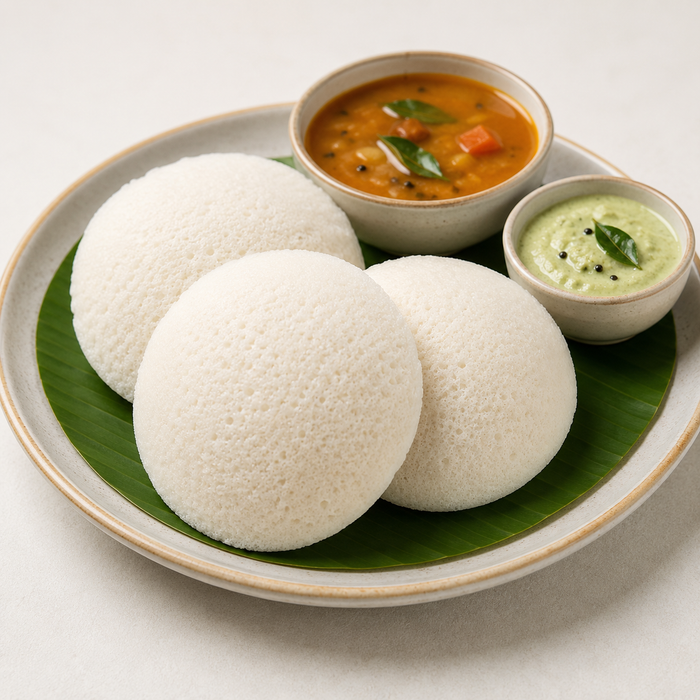 idli in pot and sambhar chatni
